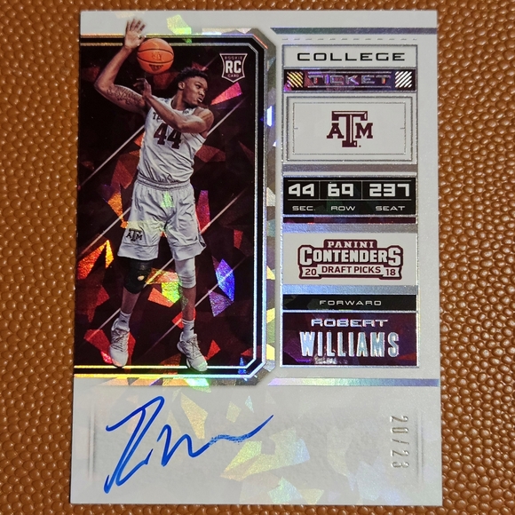 Robert Williams Rookie Auto SN# /23 2018 Draft Picks College Ticket - Texas A&M - Picture 3 of 4